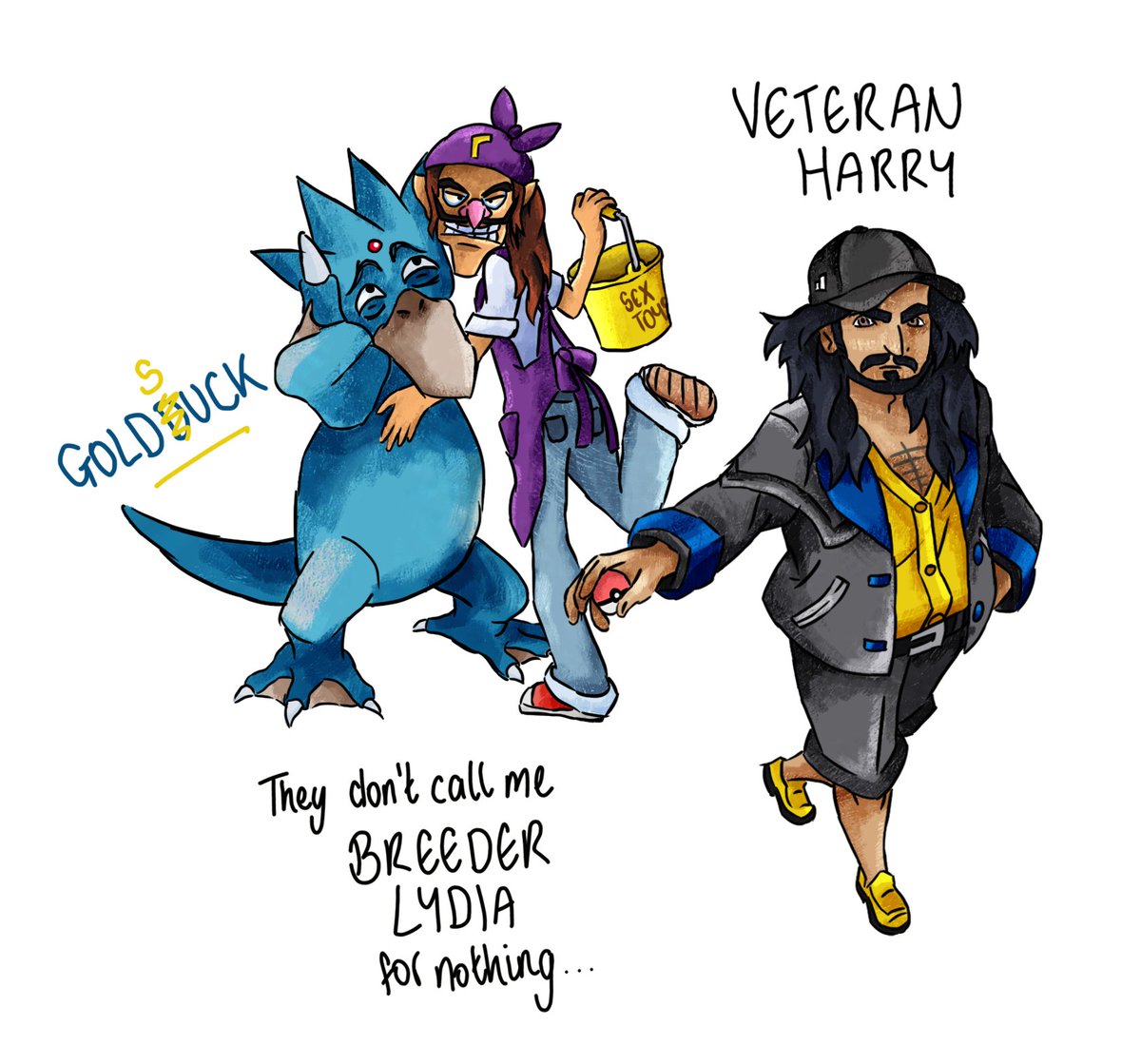 VeryEuclidean's tweet photo. It's... Breeder Lydia and Veteran Harry! 

(with bonus "Safer" For Work version...)

@SquidGaming @barryharryy https://t.co/JAoaG4bo2M