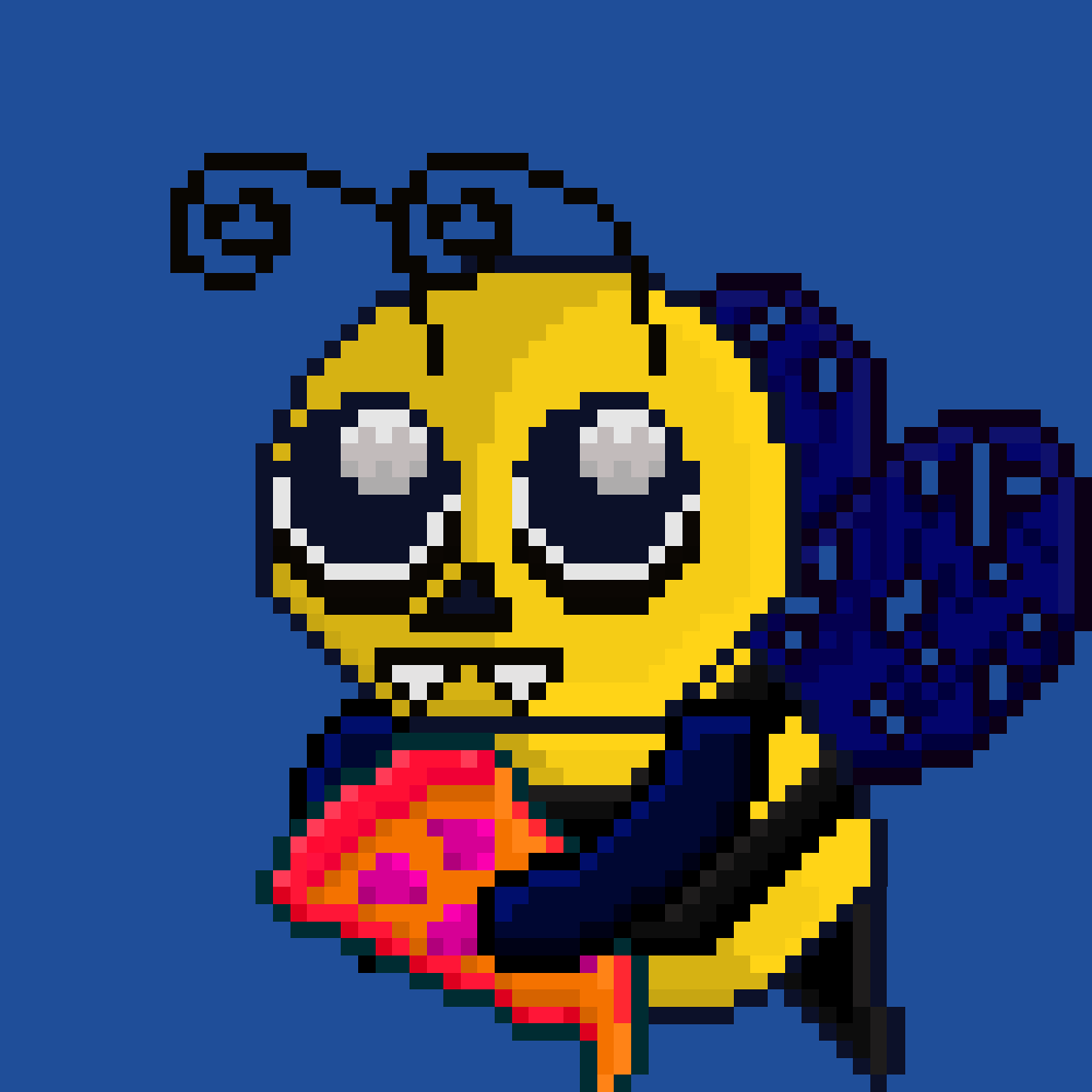 NFTZombees's tweet photo. @carlmoon This little Zombee grew fangs and now they are offering some strange pizza slice. dare you take? https://t.co/i4omt59EqZ