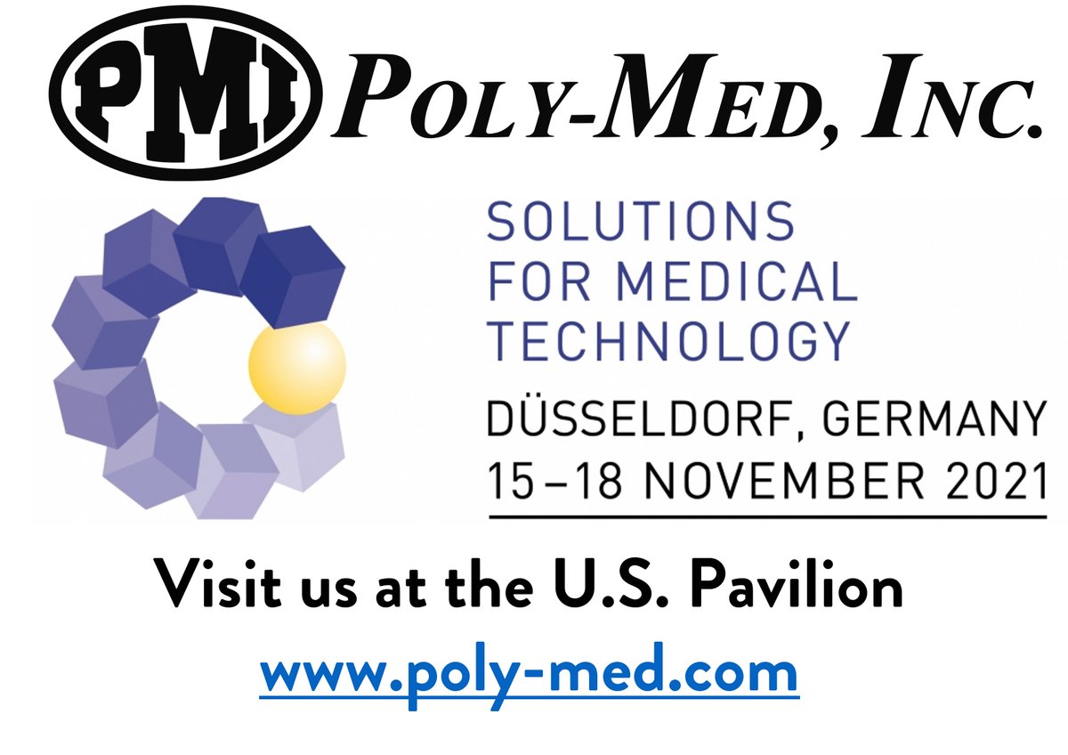 Poly-Med, Inc (@polymedinc) on Twitter photo We are less than a week out from Compamed 2021! Come visit Poly-Med at the U.S. Pavilion in Hall 14 F23! If you would like to meet with us at the show, request a meeting at sales@poly-med.com
#medicaldevices #medicaldevicemanufacturing #Compamed2021 We are less than a week out from Compamed 2021! Come visit Poly-Med at the U.S. Pavilion in Hall 14 F23! If you would like to meet with us at the show, request a meeting at sales@poly-med.com
#medicaldevices #medicaldevicemanufacturing #Compamed2021