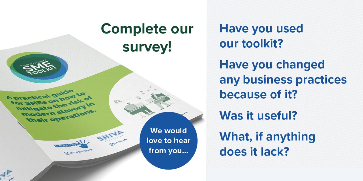 StepwellA's tweet photo. What do you think of the #SME Toolkit that we created with @STOPTHETRAFFIK? What effect did it have on your business practices, if any? 

Let us know by completing our survey here: https://t.co/vc0dASgA8b and please share with anyone you think could provide some insight! https://t.co/P7ekSVXKZa
