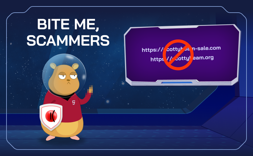ScottyBeamIO's tweet photo. They see me rollin', they hatin'... 

Now that the fog of war has settled, I have an important message to scammers and DDoSers who mared yesterday’s glorious community sale.

Bite this furry scottish piece of hunk, I’m not going anywhere! #ScottyBeamIO https://t.co/KmvCrN0mhi