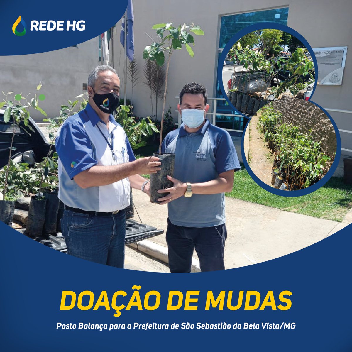RedeHG's tweet photo. Na Rede HG a nossa preocupação com o meio ambiente é levada a sério.

O Posto Balança em parceria com a Prefeitura de São Sebastião da Bela Vista/MG, realizou uma ação de doação de mudas para o reflorestamento de áreas degradadas.

#redehg #grupohg #abastecimento #meioambiente https://t.co/QOuxBeWNPv