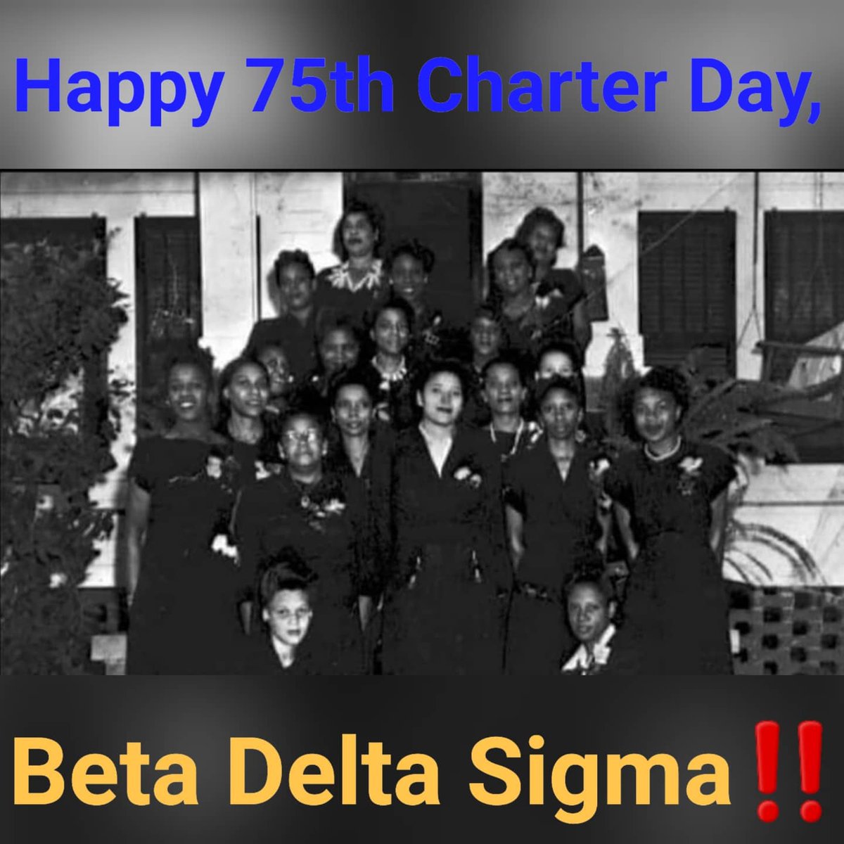 BDS_SGRhos's tweet photo. Happy 75th Charter Day, #BrilliantBetaDeltaSigma ! 75 years of doing our thing when it comes to Sisterhood, Service & Scholarships! #BetaDeltaSigma #BrilliantBDS #TallahasseeSgRhos #BDSturns75 #1191946 #SigmaGammaRho #Sgrho https://t.co/87JNiHsA4k