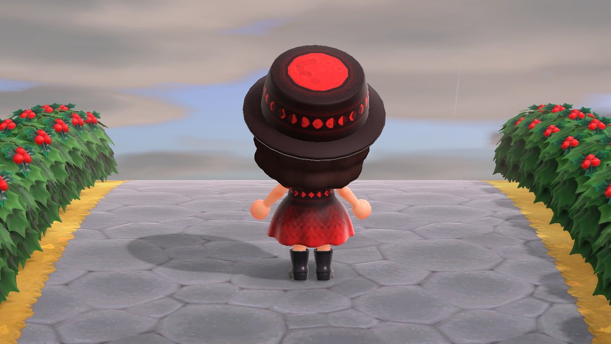 crossykynz's tweet photo. made a bloodmoon version of my old moon outfit to fit the red theme of the holidays and thought i'd share! #AnimalCrossing #ACNH #NintendoSwitch #acnhdesigns https://t.co/RnFjqYkBol