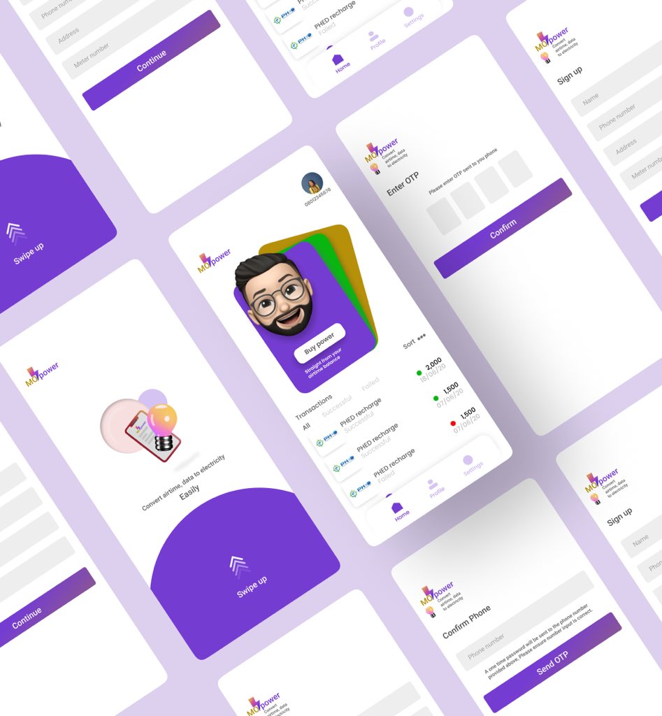 KingOnAire's tweet photo. So I guess you’d love to exchange your airtime or data for power in the event of banking downtime? Well, i would. App concept by me #uidesign #uiuxdesign #appdesign #uiuxdesigner #webdesigner #figma #mopower https://t.co/NbA5CZhZU5