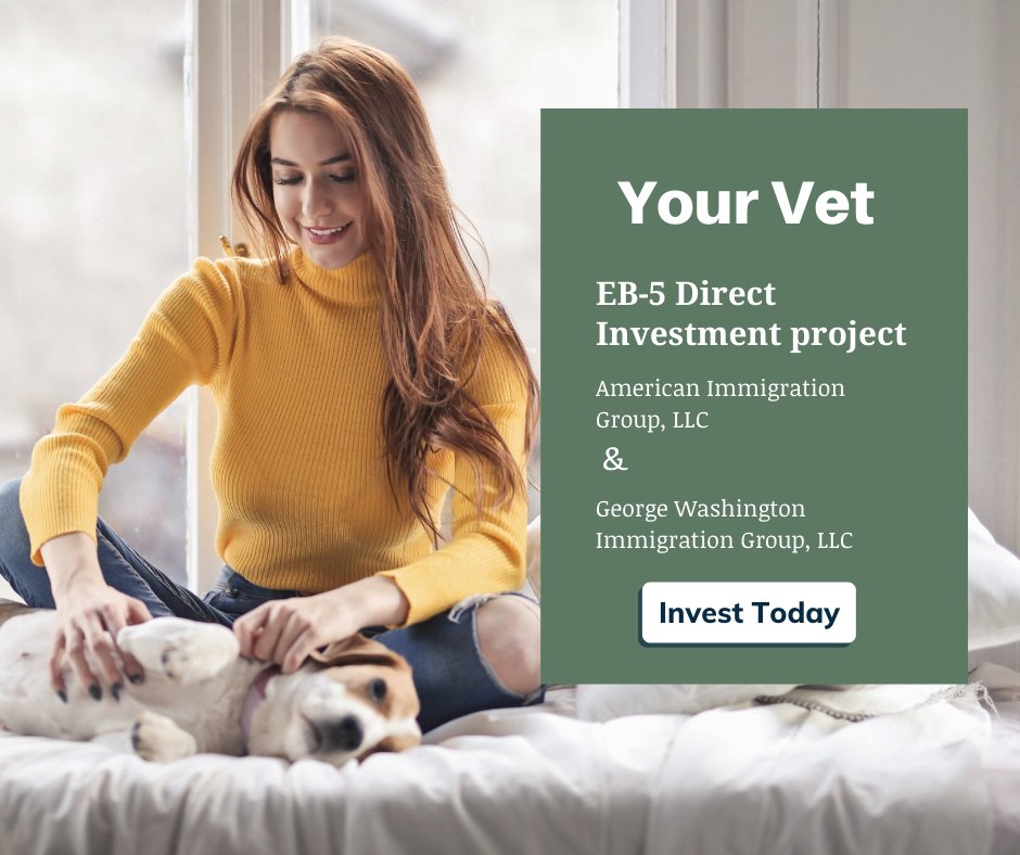 Direct EB-5 Investment Opportunity
Learn more about Your Vet and how you can become investor with American Immigration Group here👇
eb5aig.com/eb-5-direct/

#eb5aig #americanimmigrationgroup #yourvet #eb5 #eb5visa #eb5investors #eb5investorvisa #eb5invest #eb5visaconsultants