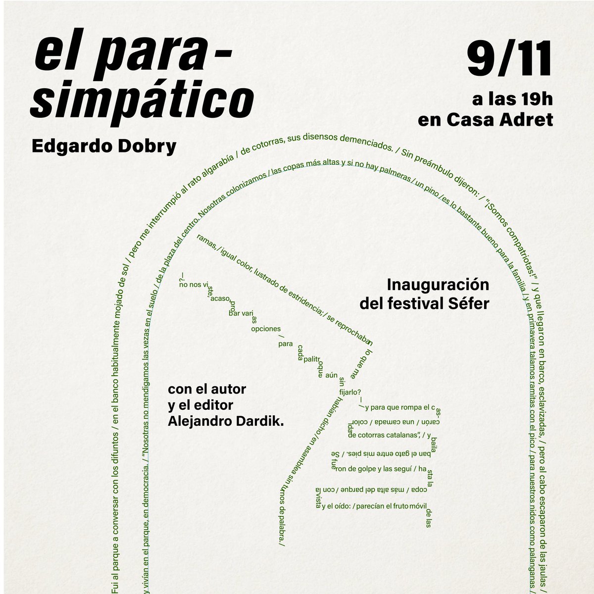 lamontanapelada's tweet photo. Hoy @EdgardoDobry abre el festival #Séfer y no podemos estar más contentos. Conversará con el editor Alejandro Dardik acerca de #ElParasimpático en la Casa Adret. También podéis seguir el acto por streaming: https://t.co/wEoK2qI0Pc https://t.co/58JXLqrdPI
