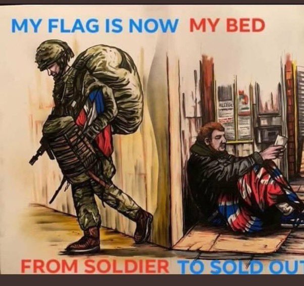 davietweetsc's tweet photo. More British Soldiers Commit Suicide than are Killed in Battle !! 🇬🇧🇬🇧🇬🇧 
MY FLAG IS NOW MY BED
FROM SOLDIER TO SOLDOUT !! 🇬🇧🇬🇧🇬🇧
@DefenceHQ @10DowningStreet @PoppyLegion @BritishArmy #mentalillness 💉💊 👇 https://t.co/OZ5gjnd3hW