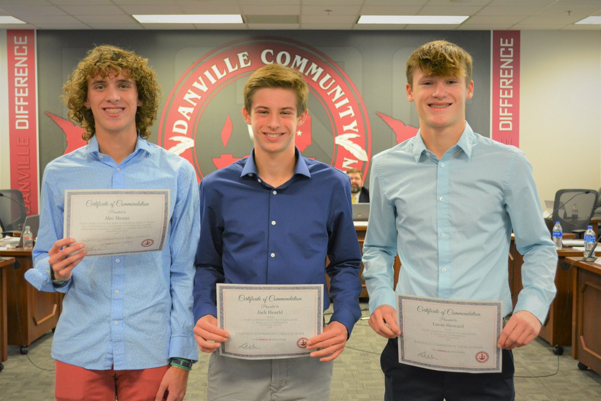 Members of our DCHS boys' cross country team were recognized last night at the Board of School Trustees meeting for their outstanding accomplishments!