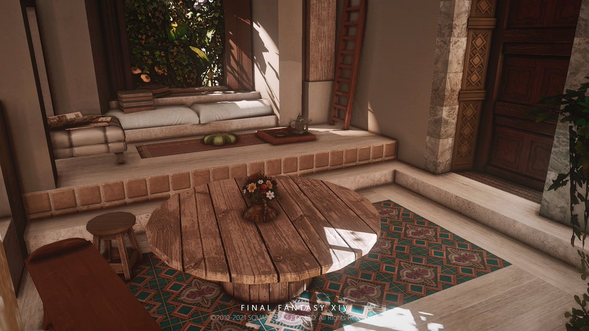 badgalsarini's tweet photo. (S) A Spanish &amp; Moroccan-inspired space for Xun

OMEGA (Chaos DC), Mist: Ward 24 Plot 49 
#hgxiv #FF14ハウジング #FF14housing #FFXIVHousing #HousingEden https://t.co/exCdK3kA4C
