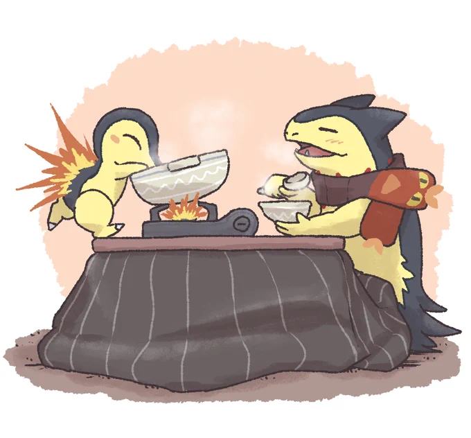 ナベフーンとナベアラシ
#ポケモン版深夜の真剣お絵描き60分一本勝負 
#バクフーン 