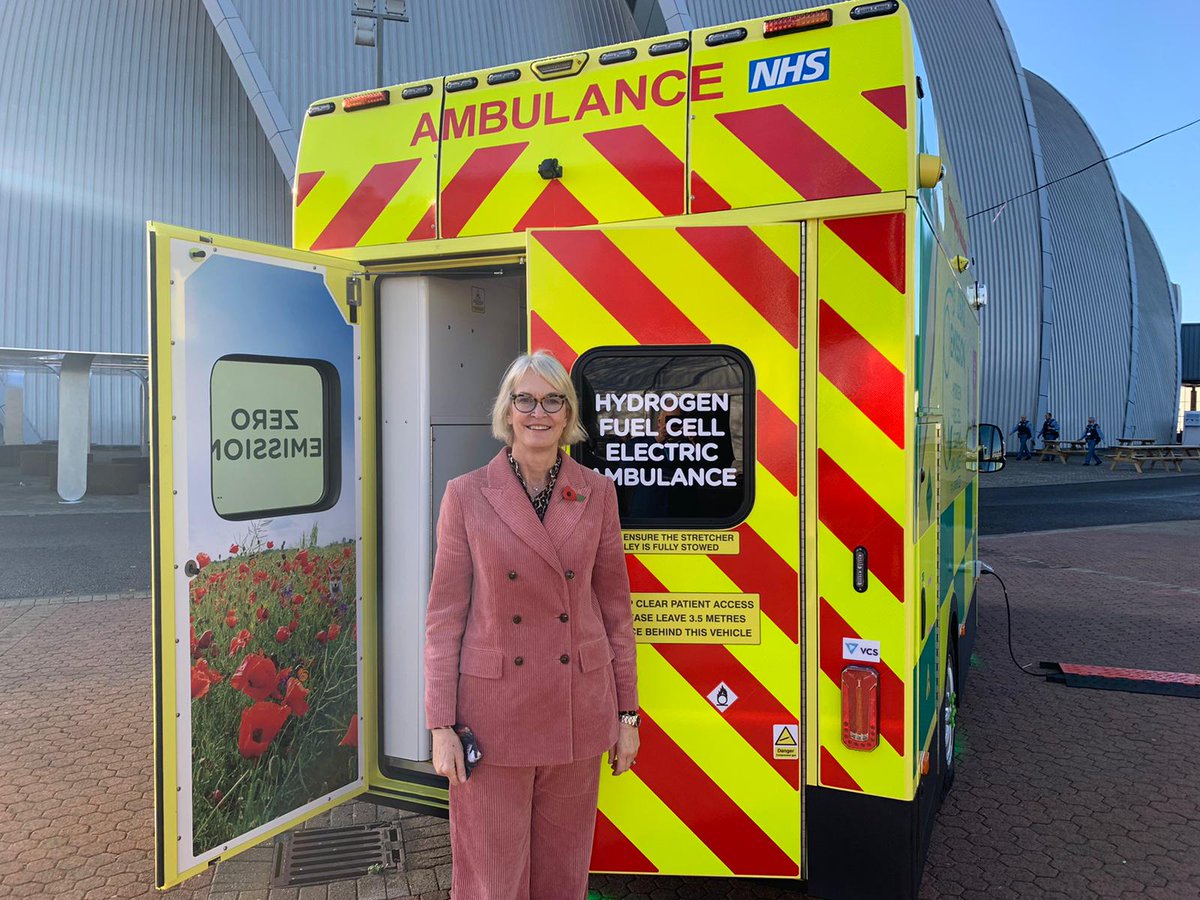 Fantastic to be at <a href="/COP26/">COP26</a> and see this hydrogen powered ambulance tested at our Wellesbourne campus <a href="/wmgwarwick/">WMG</a> <a href="/warwickuni/">University of Warwick</a>. A great example of energy innovation.