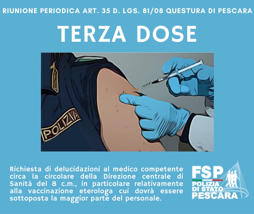 In occasione della riunione periodica ex d.lgs. 81/08 abbiamo chiesto delucidazioni sulla terza dose di vaccinazione e, in particolare, sulla vaccinazione eterologa