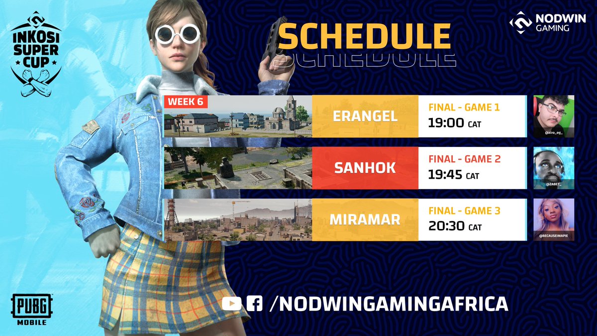 We hope you've got an appetite for premier #African #PUBGMobile esports! #Inkosi Season 4 continues from 7pm CAT on the <a href="/NODWINGamingAF/">NODWIN Gaming Africa</a> #YouTube #Facebook 😛💪 <a href="/BecauseImApie/">🎶 Apie 🎮 OUVERTURE out on all platforms !</a> <a href="/Airo_OG_/">Alex Wrigley</a> <a href="/2ABET_/">2ABET | VIPER</a> 

📺: youtu.be/CNbRq7ZauQc