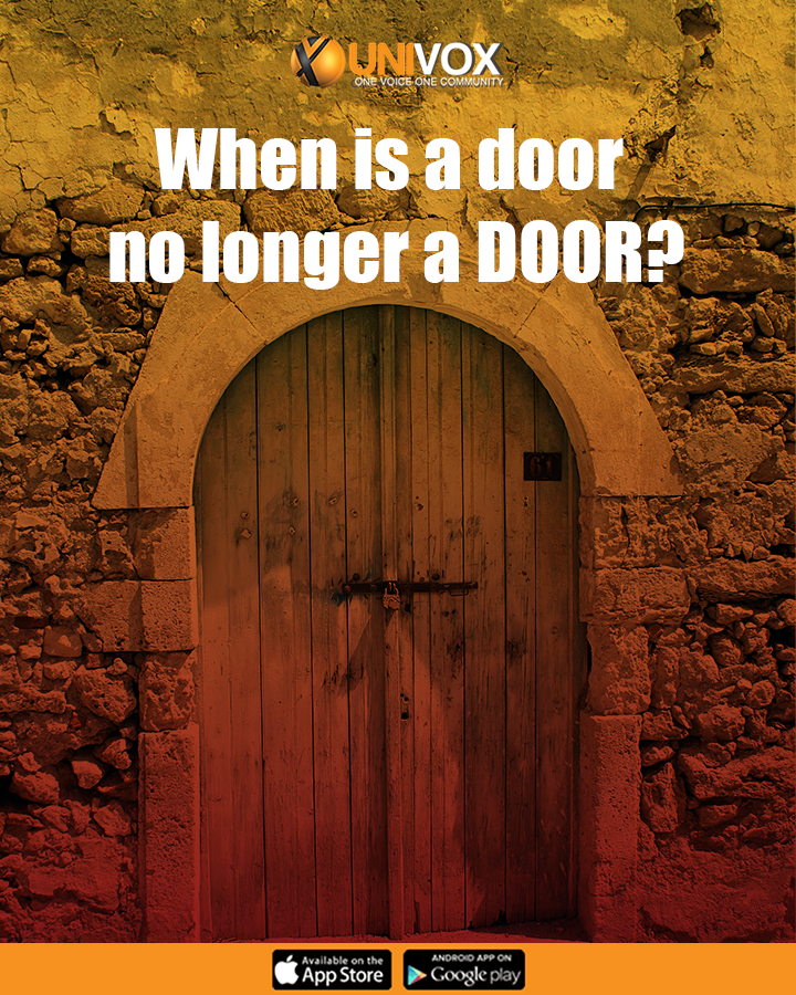 UnivoxCommunity's tweet photo. #When is a door no longer a door?
#UnivoxCommunity #tuesdayriddle https://t.co/A4megWdjT1