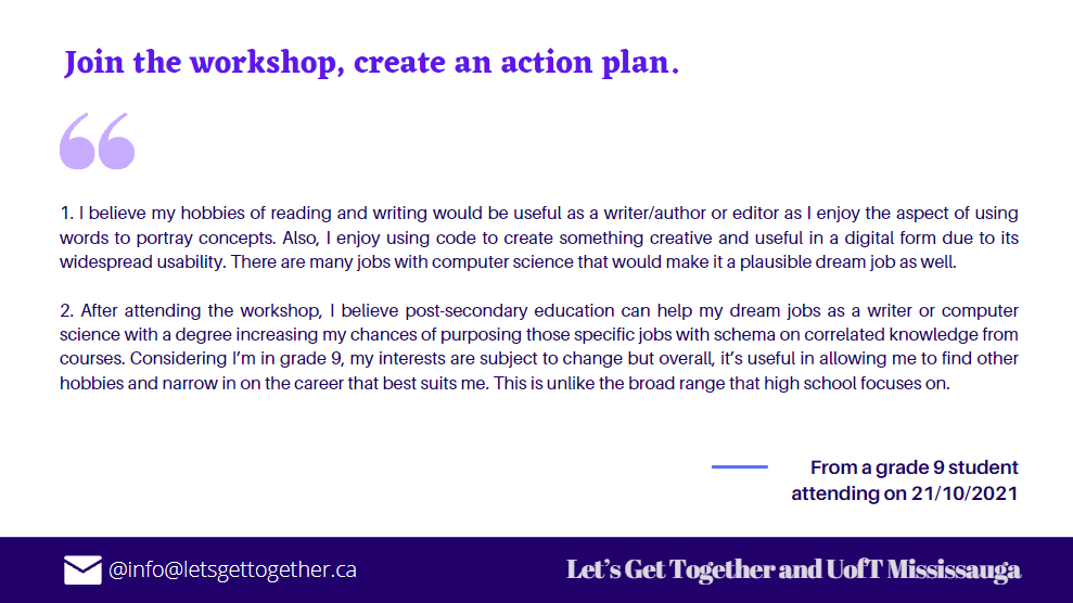 GetTogetherTO's tweet photo. And her written reflection #selfmotivation #selfdirected #goalsetting #futureplanning #motivation #planearly #peermentorship #volunteer #investinmyself #investinothers #investinourfuture https://t.co/60NSo1zcbB