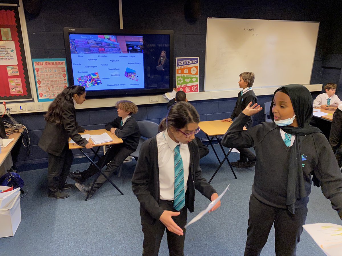 chorltonhigh's tweet photo. Drama students have been working hard today on their new script #stones. 

Working in teams, students will perform their version of the script next week for their #progresstest 🎭

#celebrateartsmark #Artsmark20 #successful #creative #happy #team #smsc #script #drama #arts https://t.co/1Bfo4voAnB