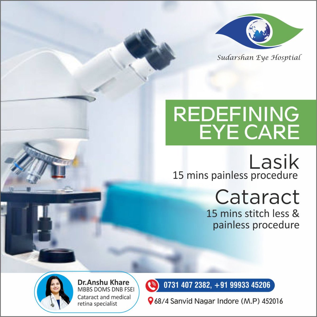 Committed to providing the highest quality care with ultra-modern facilities for complete eye care under one roof.

#sudarshaneyeclinic #indore #eyeclinic