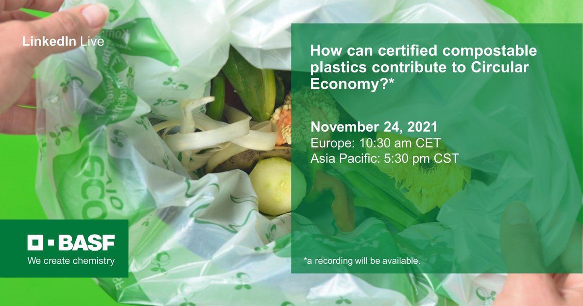 suedoku7's tweet photo. Ready for the next #candid conversation on plastics? Discuss with us the use of certified compostable plastics. Register now!
https://t.co/NwONVoRSPo
#LinkedInlive #ourplasticsjourney https://t.co/8uCL6Ct1sD