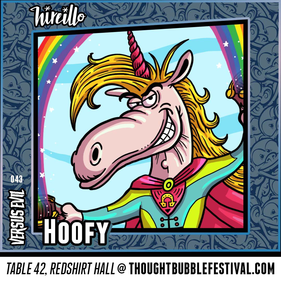toynak's tweet photo. I'm proud to present my #VersusEvil trading card, which I created for @hireillo to be launched at @ThoughtBubbleUK (13-14 Nov). Look for table 42 in the Redshirt hall. #TBF2021 https://t.co/HJ0KyXFStN