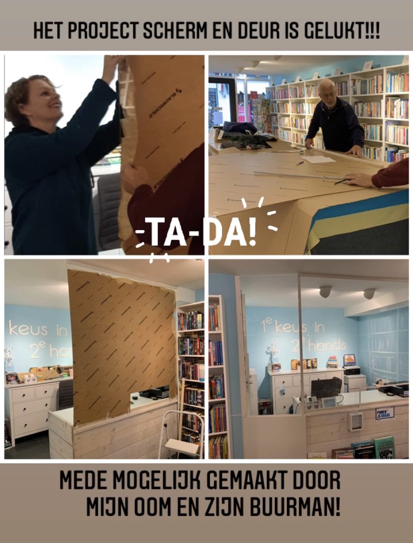 nieuwekansboeke's tweet photo. Maandag waren we druk met klussen in de winkel!
Met het nieuwe scherm en een deur zit ik er lekker warmpjes bij!!!
#klussen #scherm #lekkerwarmpjes #tweedehands #boek #boeken #boekentip #boekenblog #boekwinkel #lezen #gouda #goudacentrum #binnenstadgouda #groenendaalkwartier https://t.co/GaqNNXHjEs
