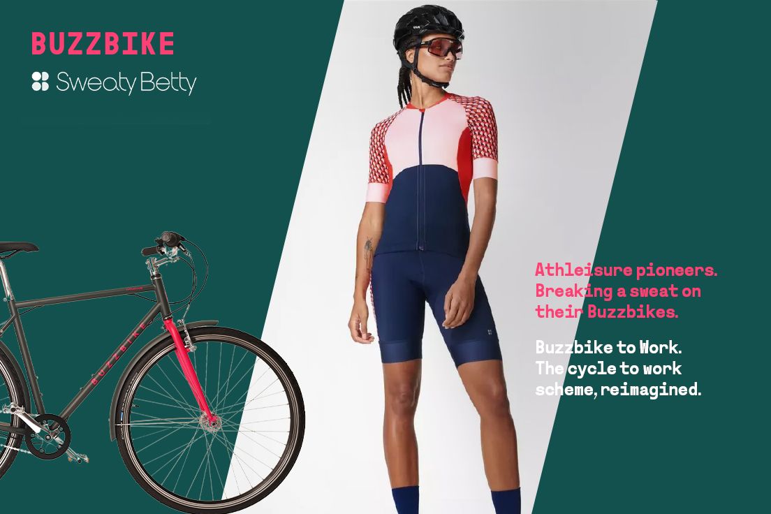 Pioneers in athleisure. Sweaty Betty are Buzzbiking.

Want to get your team Buzzbiking to work? Email hello@buzzbike.cc for the info pack to learn more about our unique spin on the cycle to work scheme.