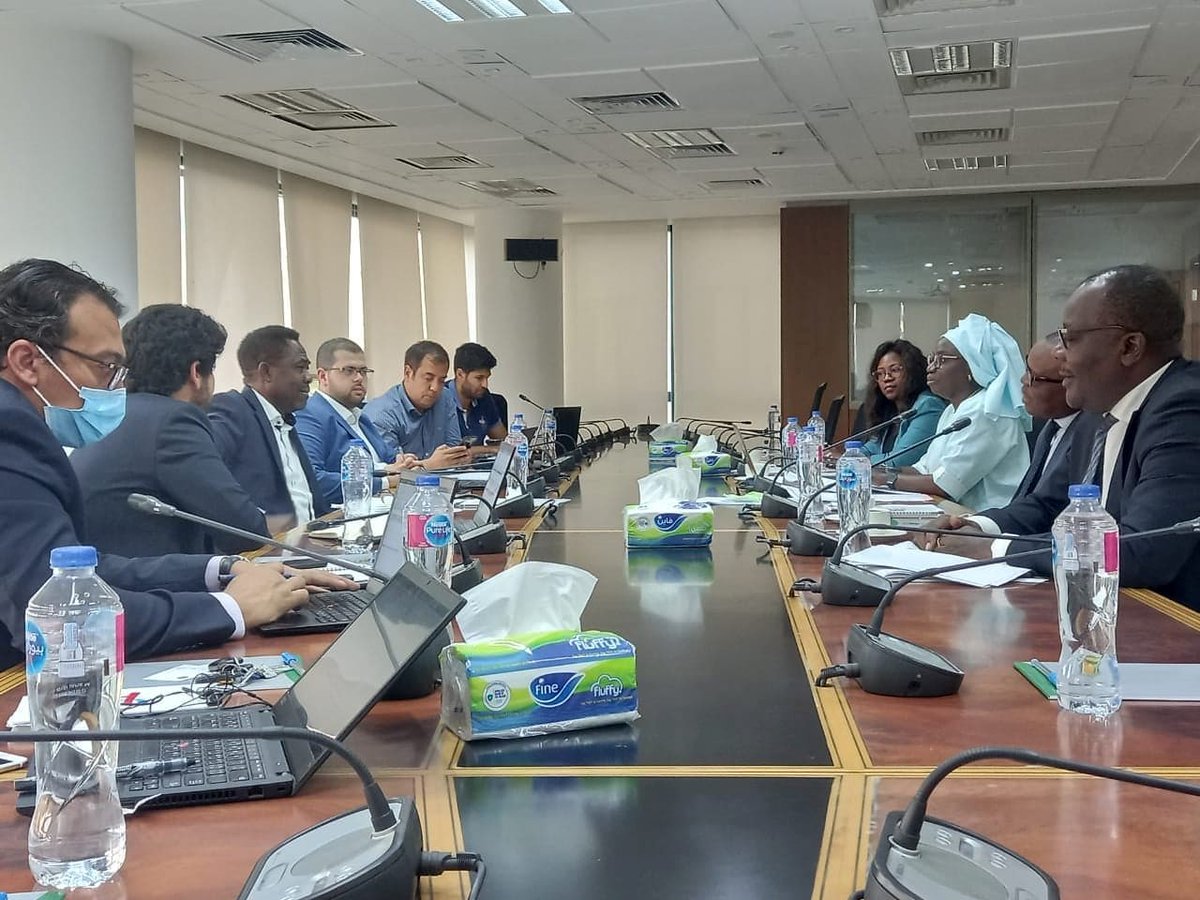 The #AUB_UAR &amp; the Confederation of African Football #CAF held on 7-8 november, a progressive meeting in Cairo-Egypt. Officials discussed matters of utmost concern relating to #TotalEnergiesAFCON2021 to be held in 2022, in #Cameroon. AUB's Delegation is headed by the Union's CEO.