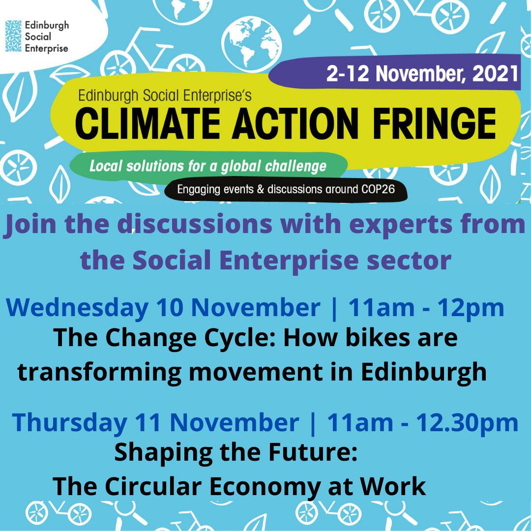esenscot's tweet photo. We're chatting about local solutions & taking #ClimateAction ππ
Join #socialenterprise experts this week #cycling π΄ββοΈπ΄ββοΈ #circulareconomy β»οΈβ»οΈ
Book free place ππ https://t.co/FA1jMHt6dn #ClimateActionFringe2021 #SocEntEdinburgh #buythegoodstuff https://t.co/9EL6XvVKkN