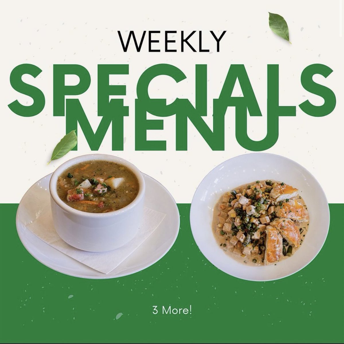 PCGC_Pub's tweet image. Good food, good life. This week's specials look amazing!😍
- Split Pea &amp;amp; Ham Soup $5
- Lazy Turkey Pot Pie $15
- Bob’s Julienne Salad $12
- Southwest Chicken Flatbread $12
- BBQ Bacon Queso Burger $14