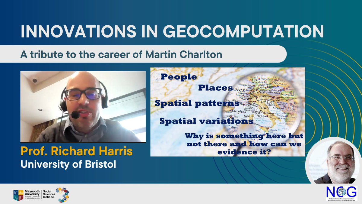 MU__SSI's tweet photo. @profrichharris joins us next to describe the "Charlton Effect" that @martin_charlton had on his work on segregation in schools #innovationsInGeocomputation https://t.co/kzISiwk10b
