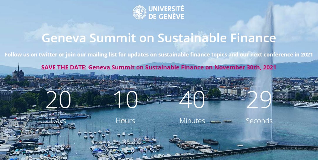 🚨 The program for the 2021 Geneva Summit on Sustainable Finance, taking place on Nov. 30th (Hybrid) is now available.

Full program, info &amp; registration -> gssf.ch

#GSSF2021 #sustainablefinance #BuildingBridges21