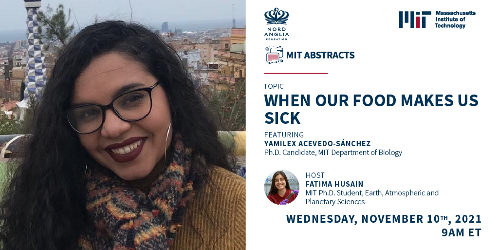 mit_nae's tweet image. Tomorrow! Meet @MITBiology PhD student Yamilex Acevedo-Sánchez LIVE in the #MITAbstract w/ host @FatimagulHusain of @eapsMIT —9am ET Wednesday (global @NAEducation guests, don't forget about the USA time change!)