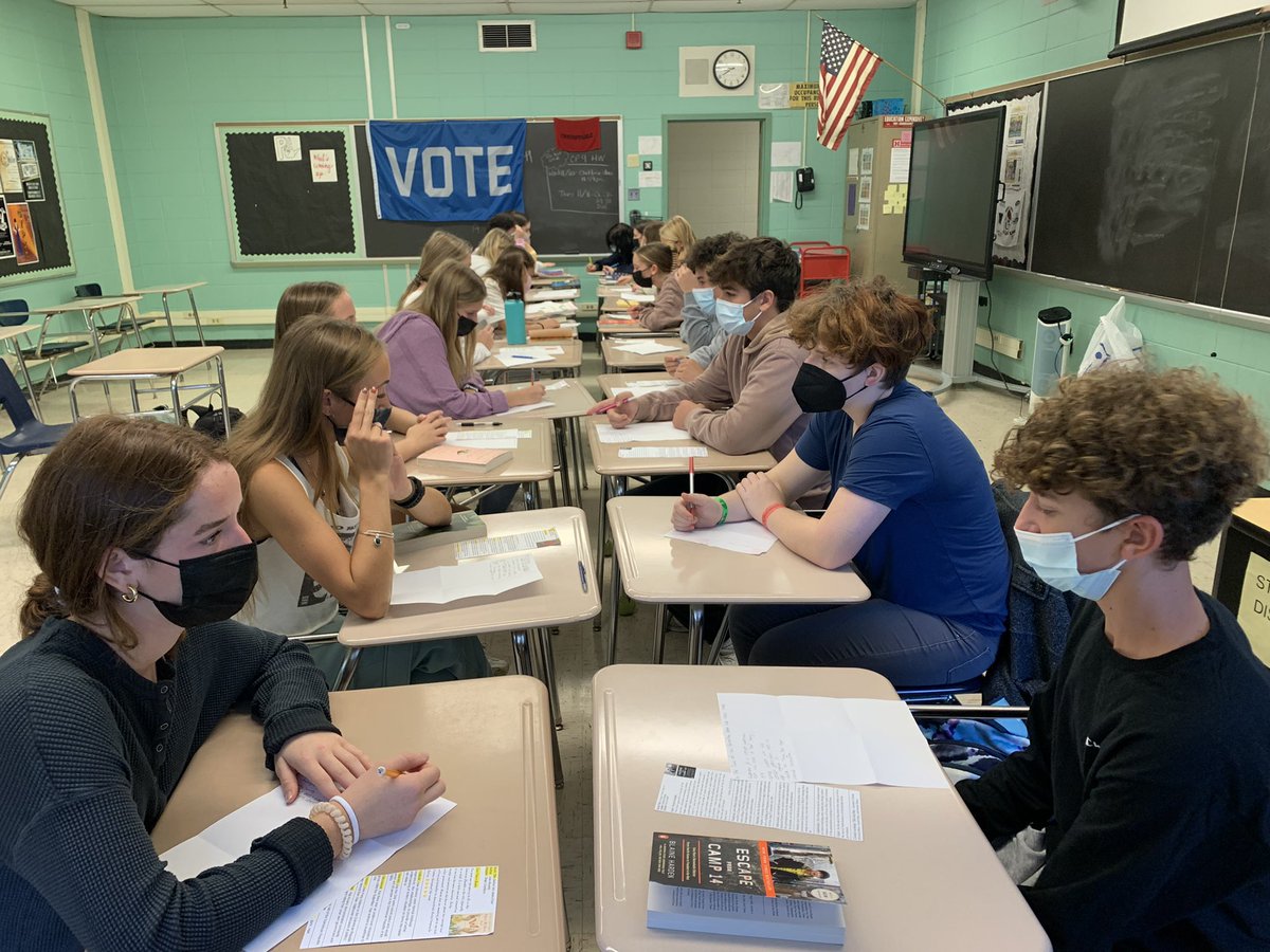 Our Accel-10 English classes discuss world culture choice book unit! Such amazing book choices &amp; discussions! #worldlit <a href="/HaddonfieldHS/">HMHS</a> <a href="/HaddonSchools/">Haddonfield Schools</a>