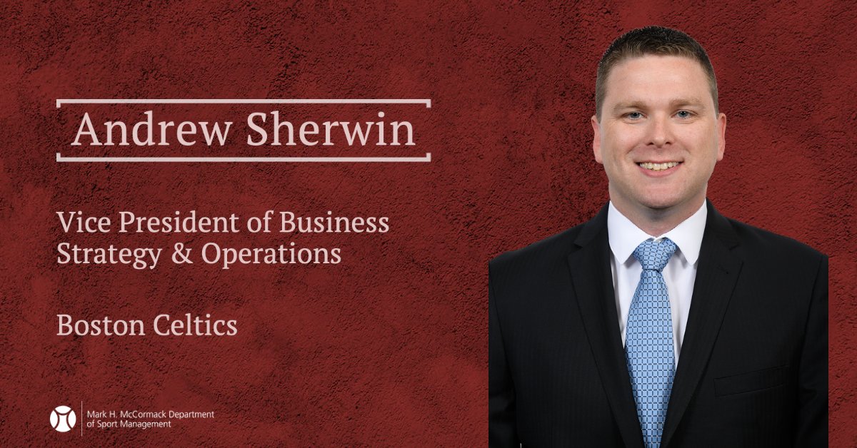 McCormackUMass's tweet photo. ANNOUNCING: Andrew Sherwin '09, promoted to Vice President of Business Strategy &amp; Operations, Boston Celtics 
#McCormackProud https://t.co/680vKnZN9Z