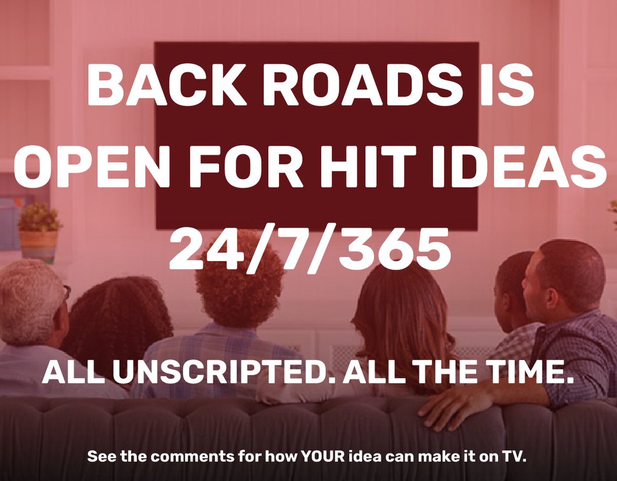 Please email contact@backroadsentertainment with your name, idea, phone number. We'll send over our Pitch Submission form. Check out our Instagram @backroadsent for more details.