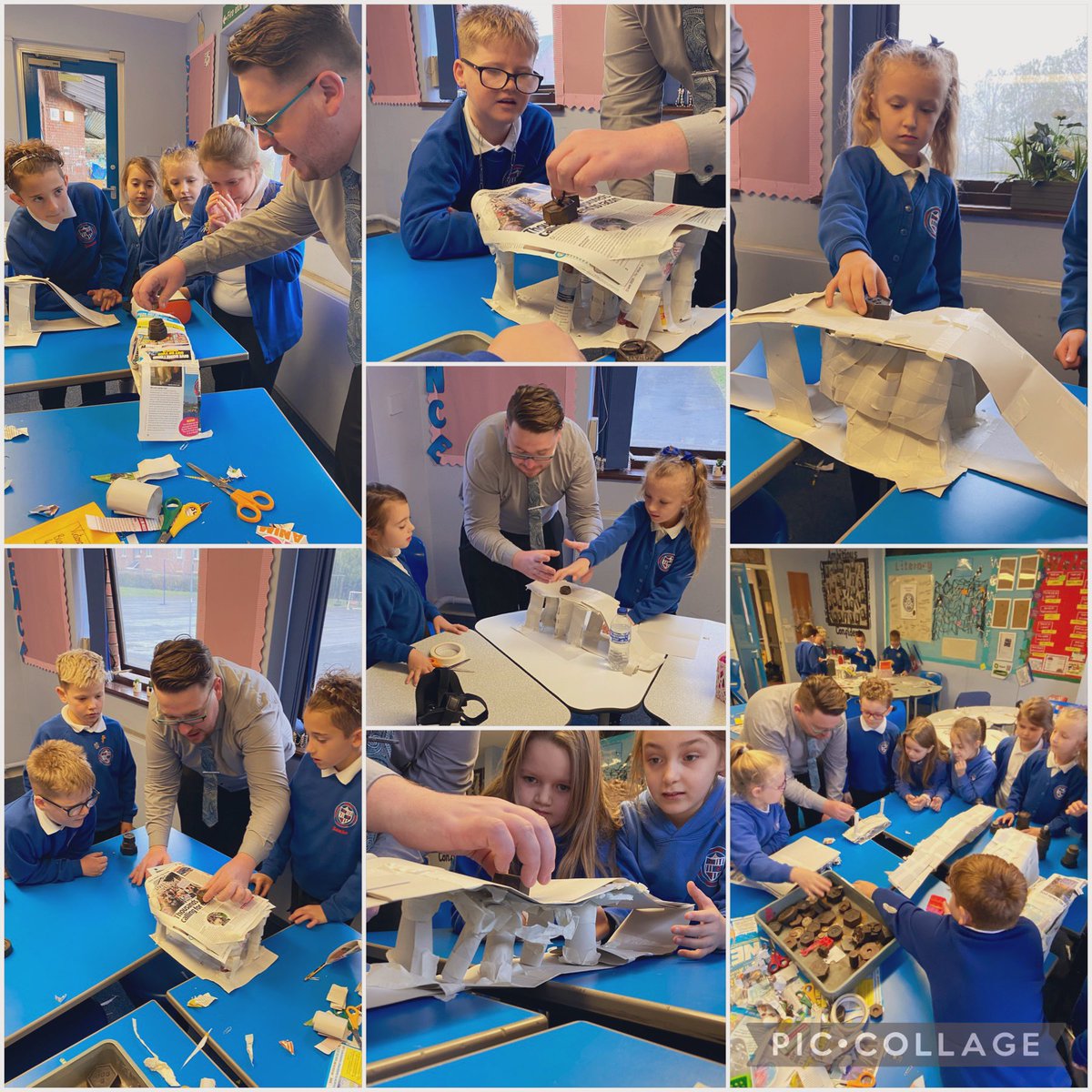 DPS_Owen's tweet photo. Today we were joined by our class governor @Rhambo1994 who helped with our crevasse challenge - building a sturdy bridge to hold as much weight as possible for explorers on their expedition. We also used @ClassVR to gather ideas to support our build. #DPSSTEAM #TEWeek21 #STEAM https://t.co/wTajpoqP9V