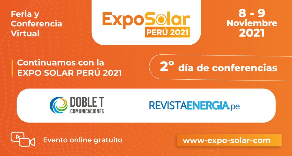 Empezamos nuestro segundo día de conferencias. El primer bloque será hasta las 12:00 hrs., después ingresaremos a la Exposición Sungrow y finalizaremos con la exposición “Sistemas de almacenamiento de energía para plantas solares”.

¡Nos mantenemos conectados!