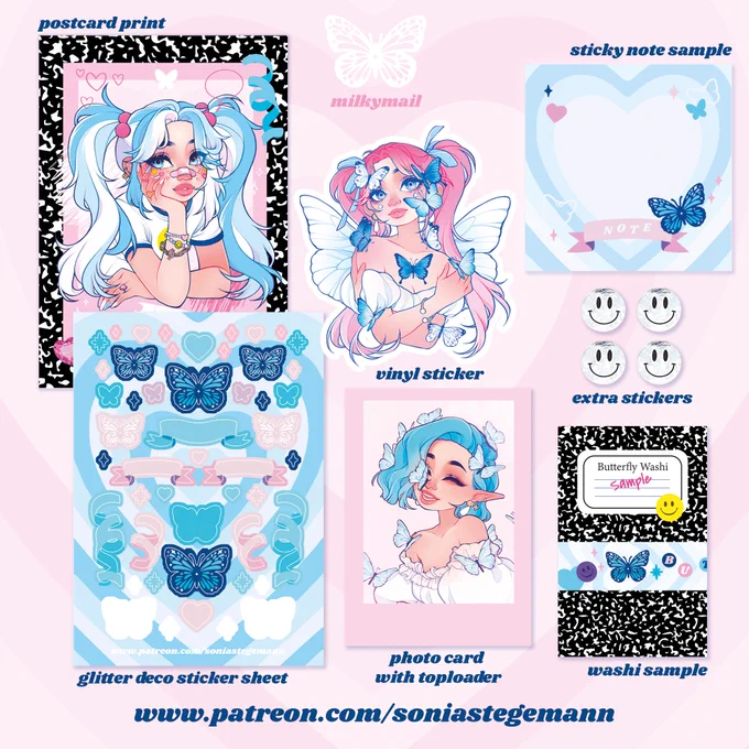 November rewards🦋💗✨
Each of these work like a photo card deco kit and include the card, toploader and stickers!☺️ The Papernova box comes with extra cards and also pink tweezers to make the sticker application easier! 