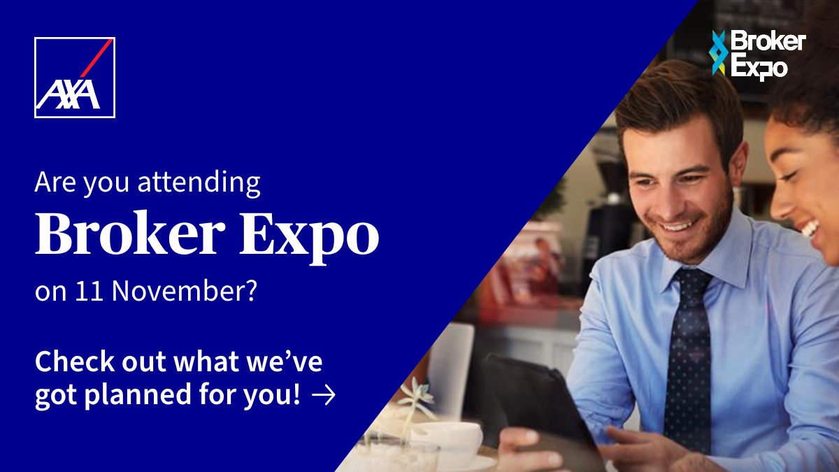 AXAUK's tweet photo. Are you attending this year’s #BrokerExpo on 11 November? Head to the AXA stand to meet the team over a fresh cup of coffee. Find out more about our onsite competition and presentations on the day: https://t.co/mKMA38xwNF 
@InsuranceAge 

#InsuranceBroker #Broker https://t.co/atrUXF4M52