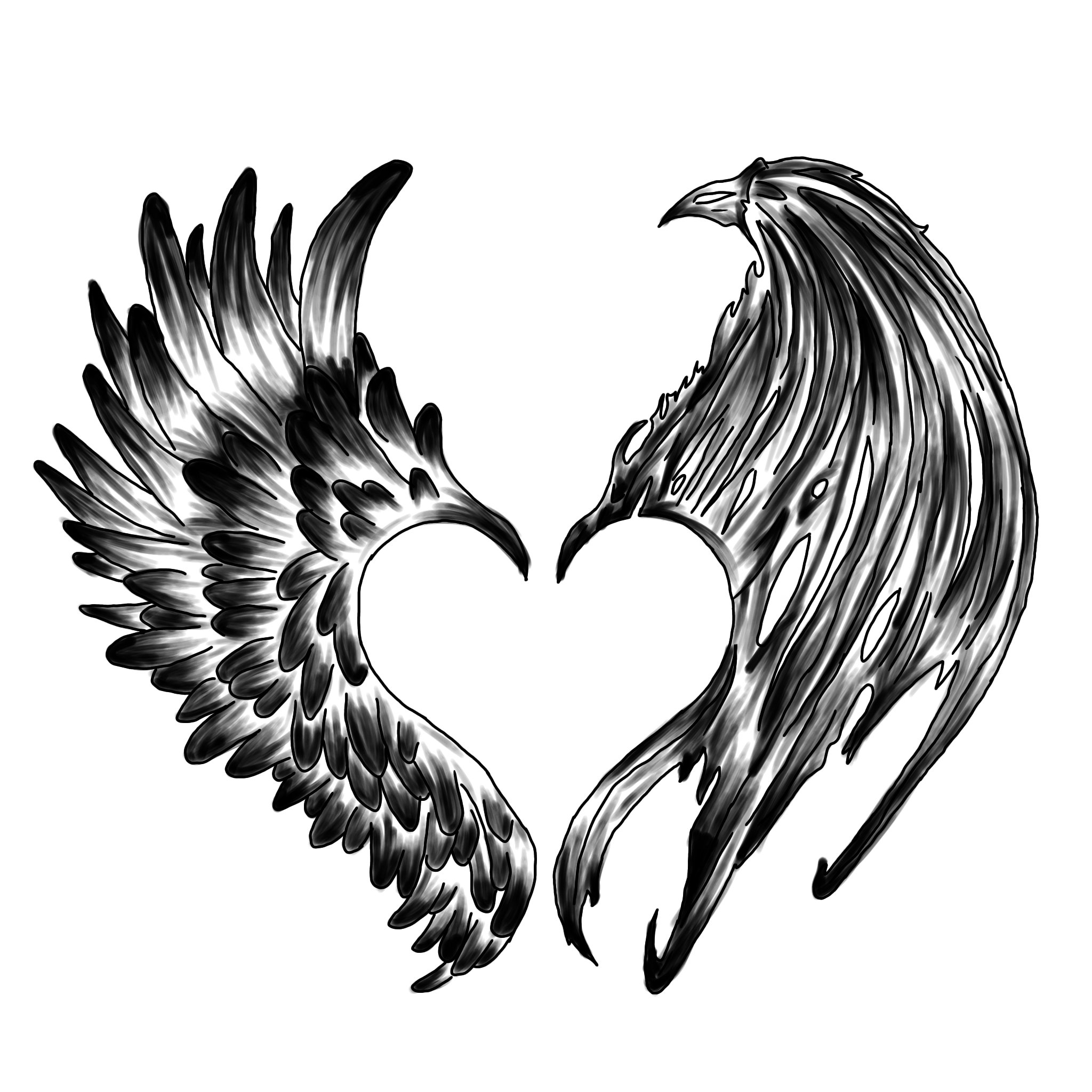 Details 80+ half angel half demon wings tattoo latest - in.cdgdbentre