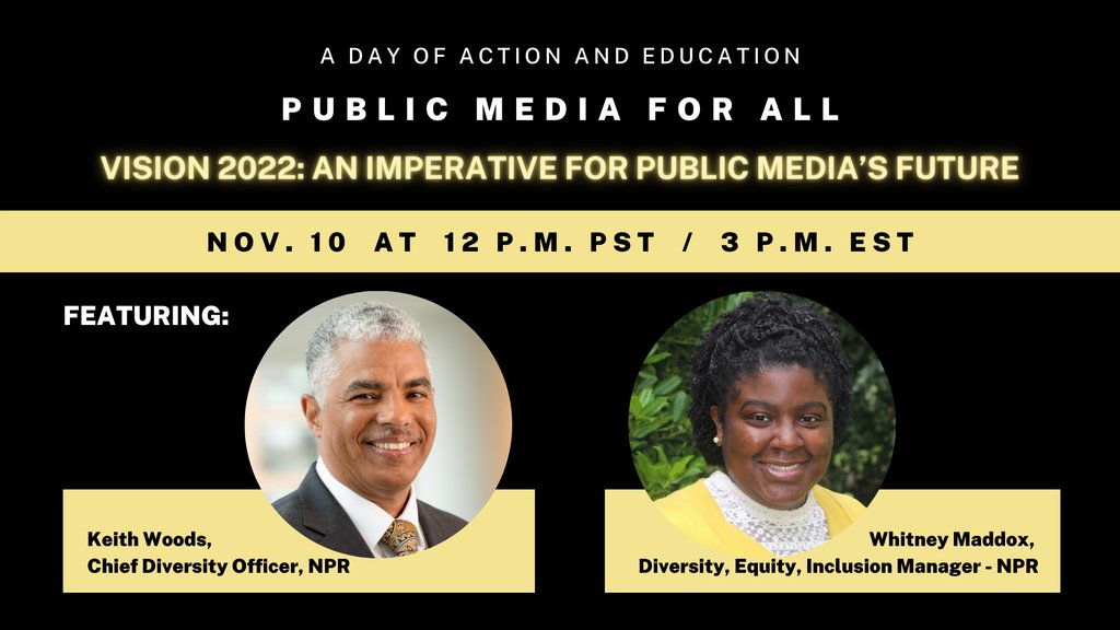 PublicMedia4All's tweet photo. MORE SPEAKERS ANNOUNCED! Details and registration at https://t.co/RVbKhuQeBL. #PublicAF #publicmedia #pubmedia #npr #pbs #diversity https://t.co/tcA5MubtJU