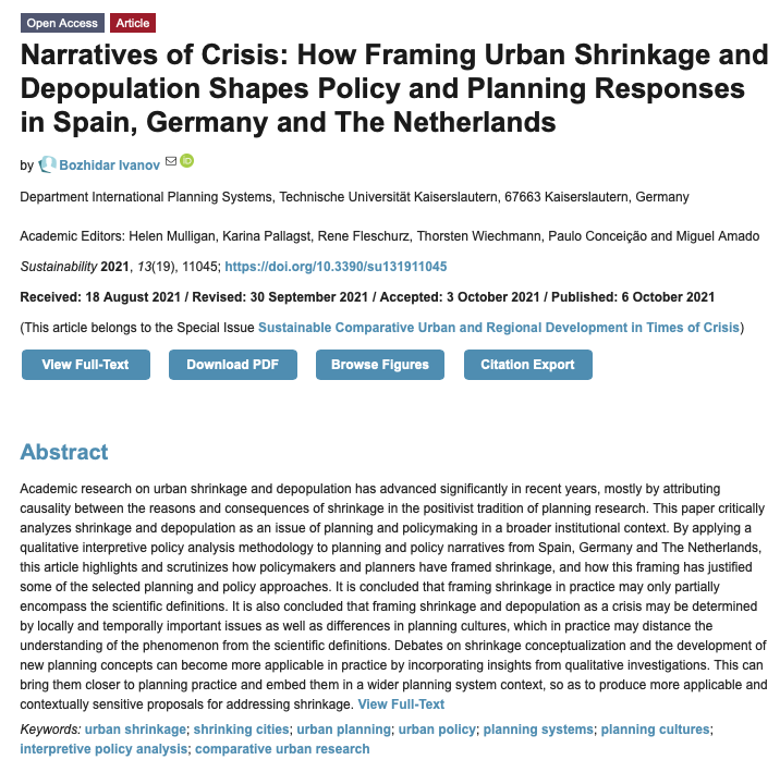 recity_itn's tweet photo. Countdown to our final RE-CITY ITN event! 📆@ivanov_bozhidar  will share insight into "shrinkage" and "depopulation" as an issue of planning and policymaking in a broader institutional context looked across Spain, Germany and the Netherlands: https://t.co/zfHgjUXYXA
#Horizon2020 https://t.co/lCpzg0islK