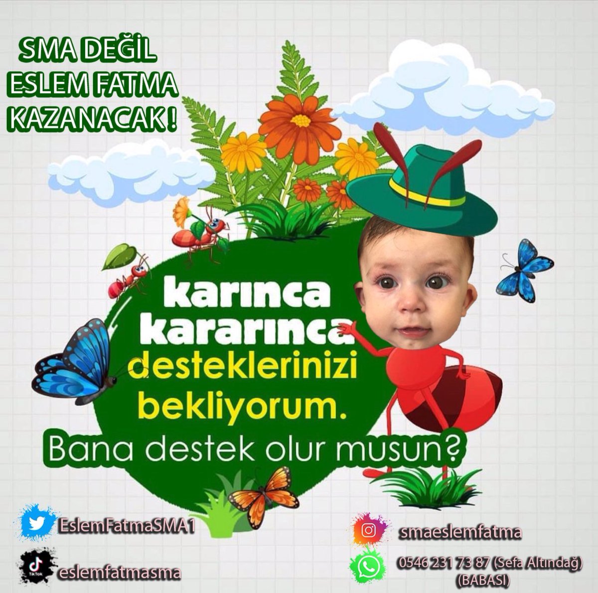 Kardesimsma's tweet photo. SMA değil EslemFatma kazanacak 🙏🏼
#smaeslemfatma #sma1 #sma
#yozgat https://t.co/i4F2dawUp7