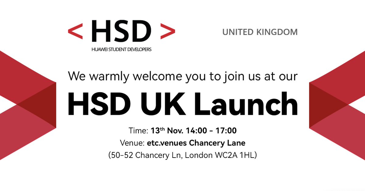 HuaweiUK's tweet photo. #HuaweiStudentDevelopers Program will launch in London on Nov 13! Tune in for industrial insight of #metaverse #digitaltwin #xr and introducing job & internship opportunities at HUAWEI. Every guest gets a gift! Register now: https://t.co/uJ2ftLyevs #HSDUK https://t.co/XrJookySg5