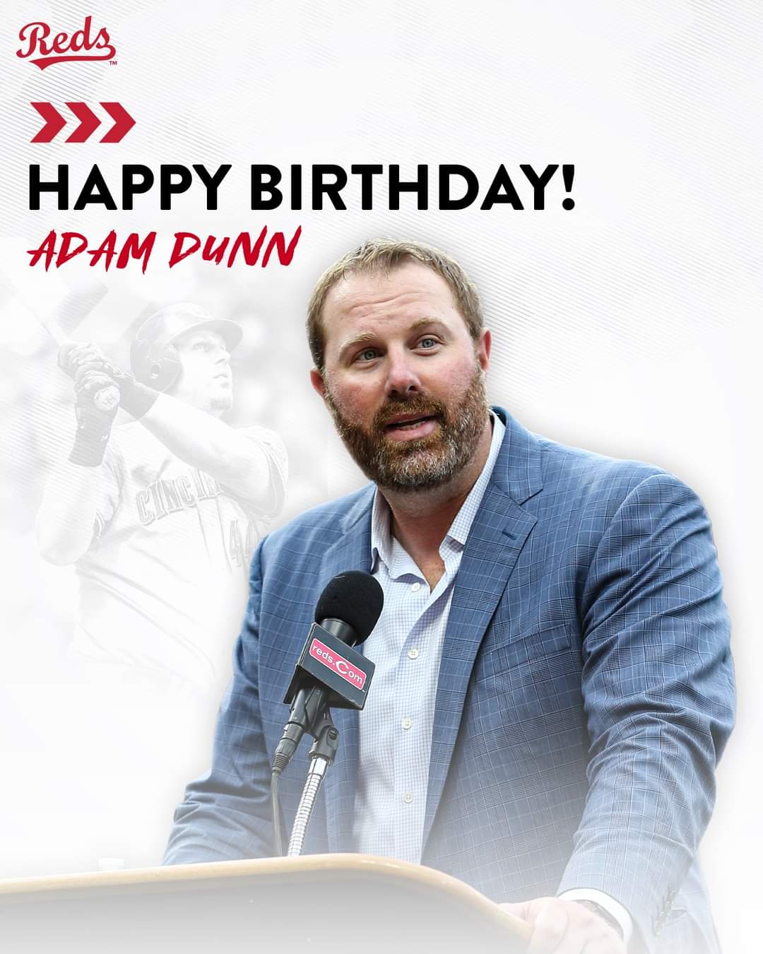 Happy birthday Adam Dunn!
Your birthday gift is the Reds are going to sign you to play right field! 