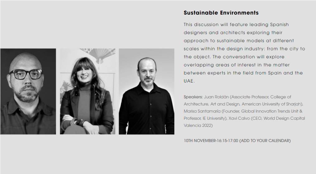 xavicalvo's tweet photo. Siguiendo el tour, mañana miércoles por la tarde en The Forum de la feria Downtown Design de Dubái estaré charlando con Marisa Santamaría y Juan Roldán sobre ‘Sustainable Environments’.
 
+info vía @LoveThatDesign1: https://t.co/9tTTX08saQ
#DTD2021 #SpainisinDubai https://t.co/HW1hZsxD9r