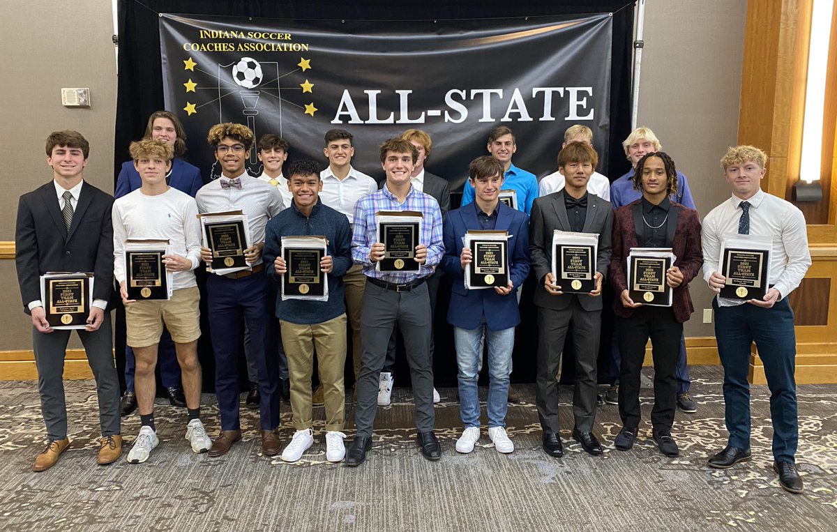 IndianaSoccerCA's tweet photo. Our ISCA Boys All-State Teams were announced at our All-State Banquet on Sunday, November 7th. 

Congratulations to all who earned this prestigious recognition!

https://t.co/5kfovCxxKT https://t.co/JEFfkEoo23