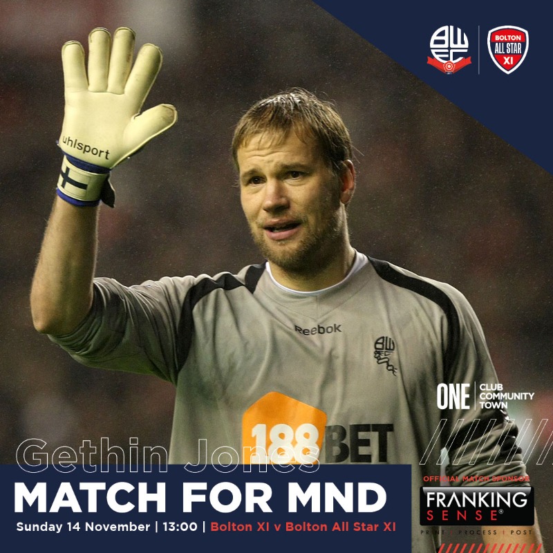 OfficialBWFC's tweet photo. 🤩 Plenty of stars are lining up to play in Sunday's Gethin Jones: Match for MND!

🇳🇬 Jay Jay Okocha
🇫🇮 Jussi Jääskeläinen
🇩🇰 Henrik Pedersen
🏴󠁧󠁢󠁥󠁮󠁧󠁿 Kevin Davies
🇮🇸 Gudni Bergsson
🇯🇲 Ricardo Gardner

➕ Plus many more...

👇🏼 Click below to buy your tickets.