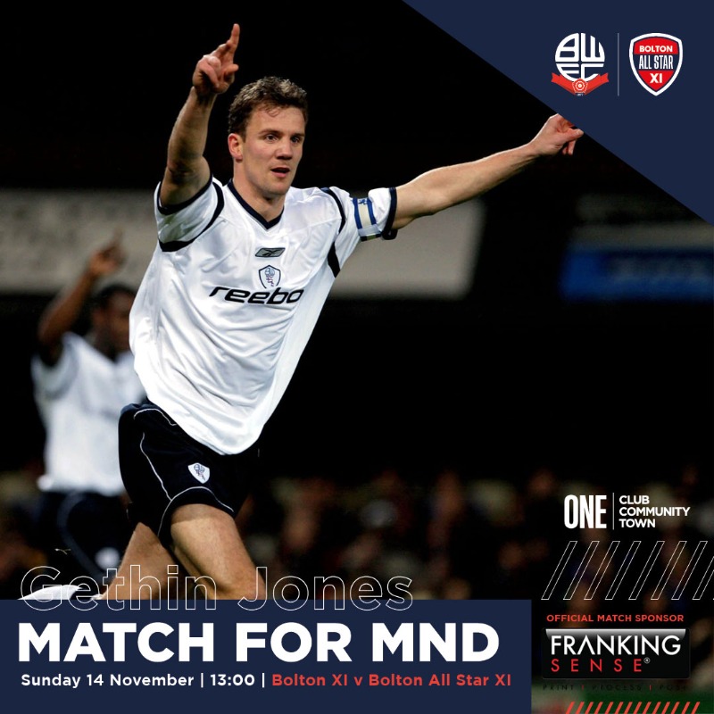 OfficialBWFC's tweet photo. 🤩 Plenty of stars are lining up to play in Sunday's Gethin Jones: Match for MND!

🇳🇬 Jay Jay Okocha
🇫🇮 Jussi Jääskeläinen
🇩🇰 Henrik Pedersen
🏴󠁧󠁢󠁥󠁮󠁧󠁿 Kevin Davies
🇮🇸 Gudni Bergsson
🇯🇲 Ricardo Gardner

➕ Plus many more...

👇🏼 Click below to buy your tickets.