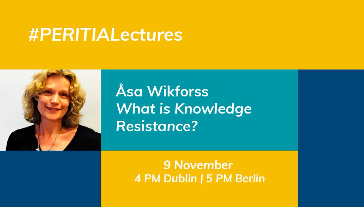 PERITIAnews's tweet image. There&apos;s still time to register to today&apos;s lecture with Åsa Wikforss. 

She will deliver a presentation on #KnowledgeResistante, followed by a Q&amp;amp;A sessions.

Join us! bit.ly/3AhizFK

#vaccinehesitancy #PERITIAlectures #H2020 #vaccines #disinformation #climatechange